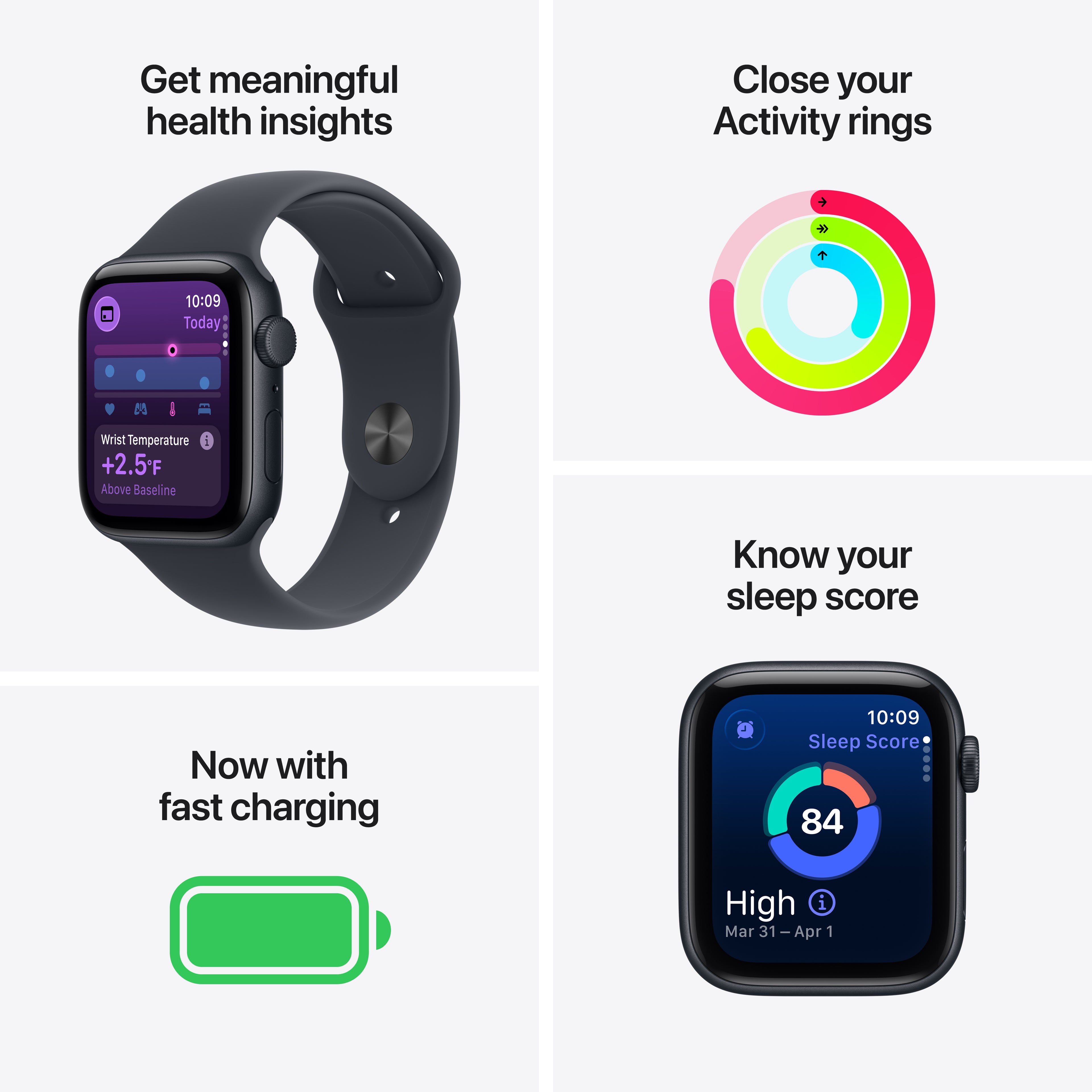 Apple Watch SE 3 (40mm, GPS) - Midnight with Midnight Sport Band - Position 3