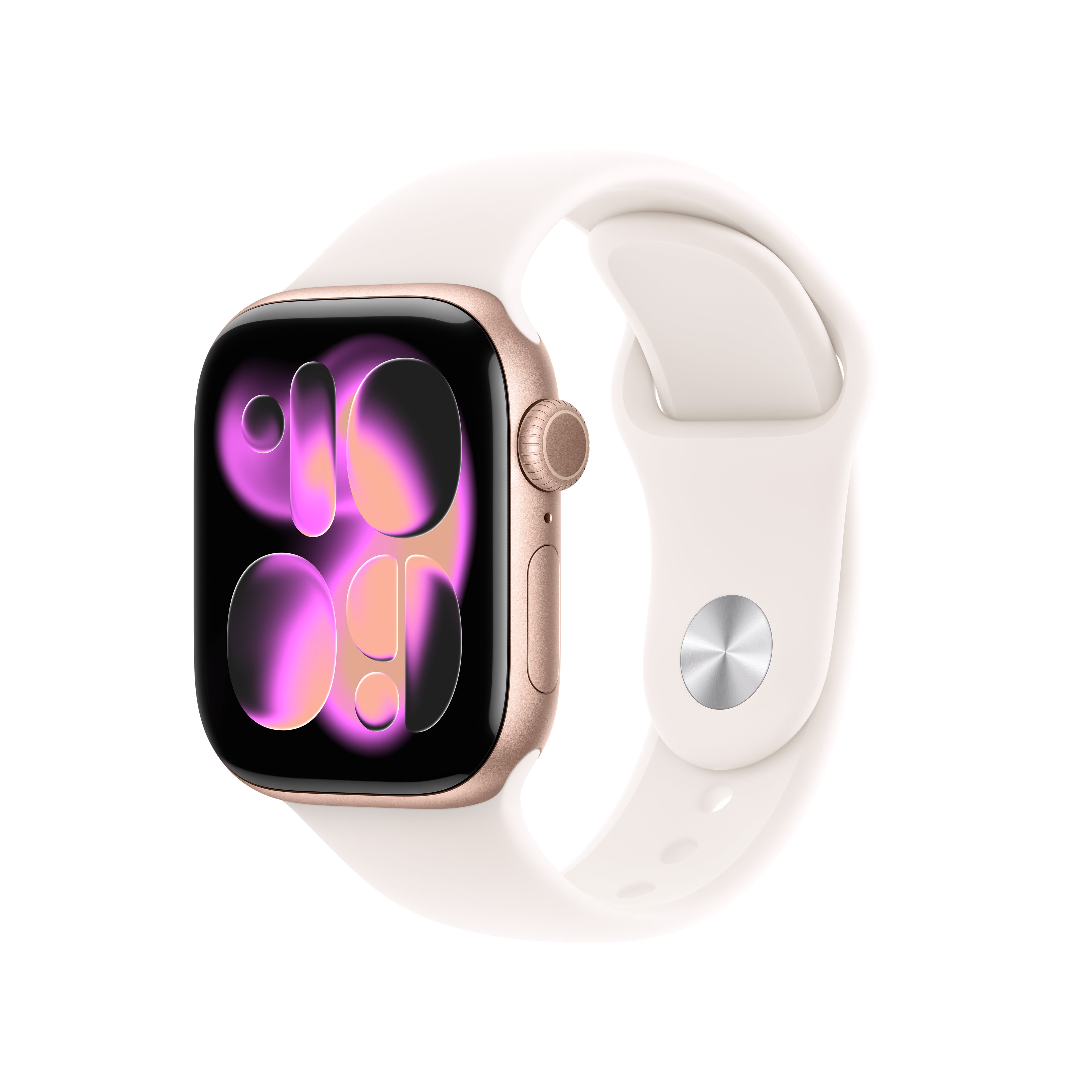Apple Watch Series 11 (42mm, GPS) - Rose Gold with Light Blush Sport Band - Position 1