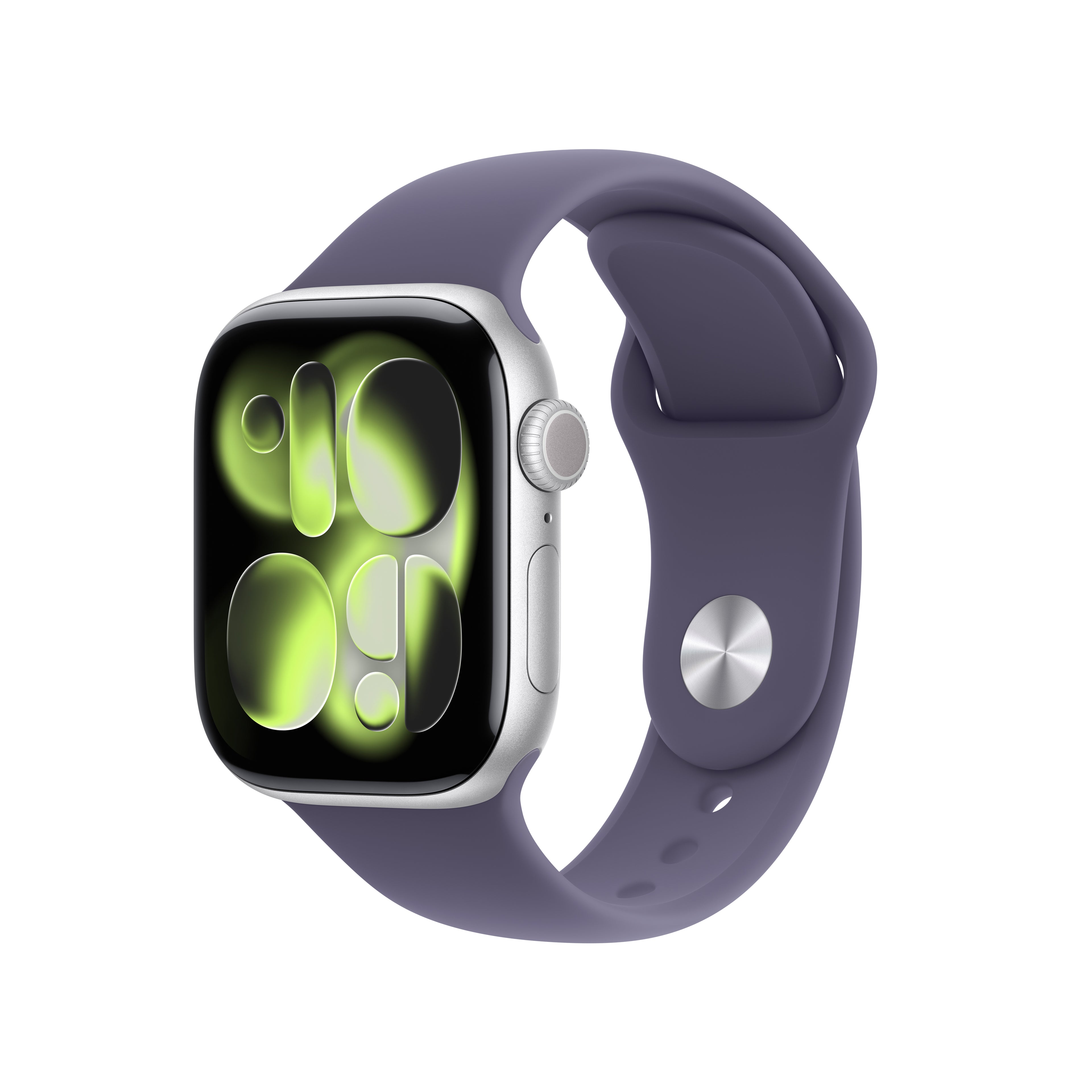 Apple Watch Series 11 (42mm, GPS) - Silver with Purple Fog Sport Band - Position 1