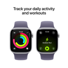 Apple Watch Series 11 (42mm, GPS) - Silver with Purple Fog Sport Band - Position 4