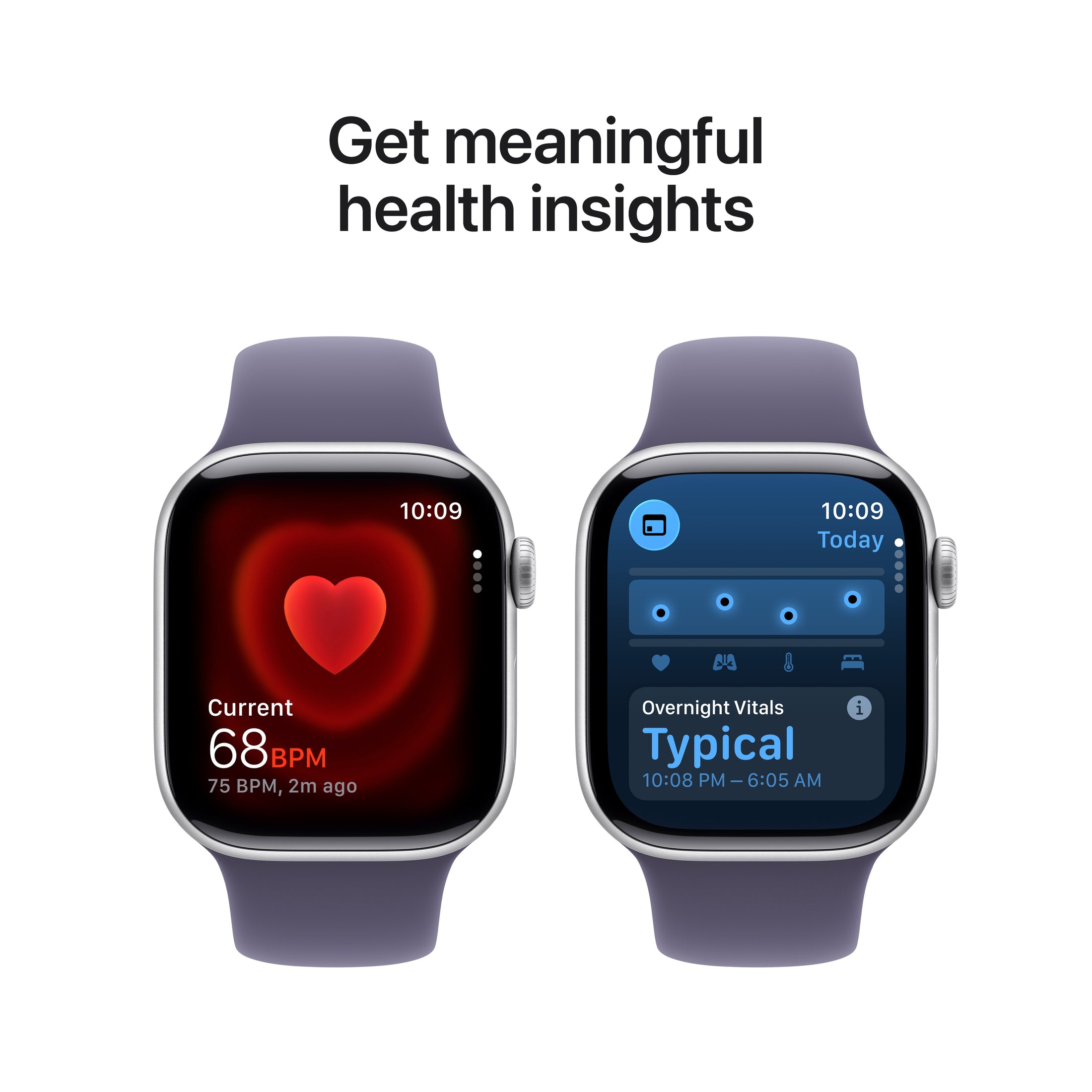 Apple Watch Series 11 (42mm, GPS) - Silver with Purple Fog Sport Band - Position 5