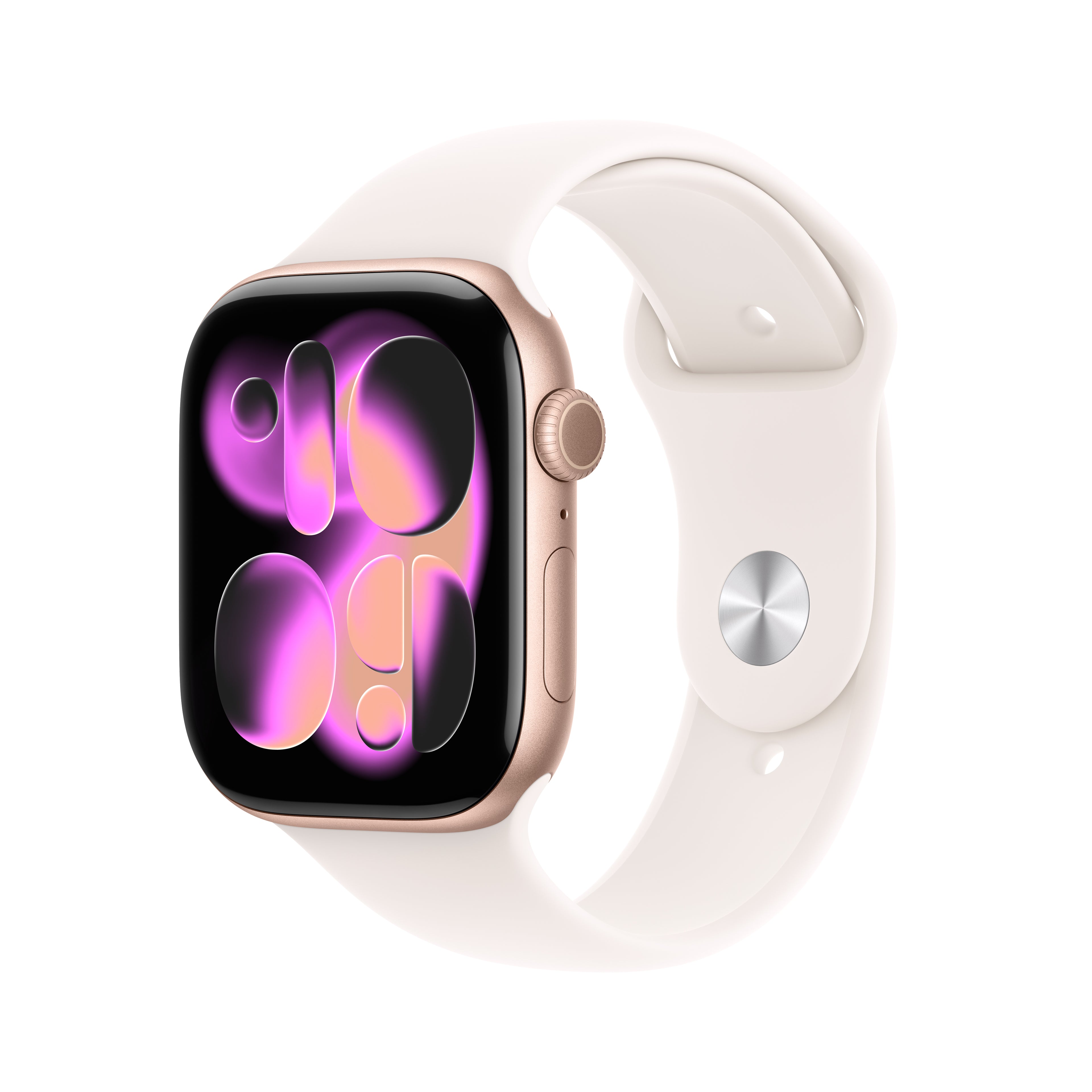 Apple Watch Series 11 (46mm, GPS) - Rose Gold with Light Blush Sport Band - Position 1