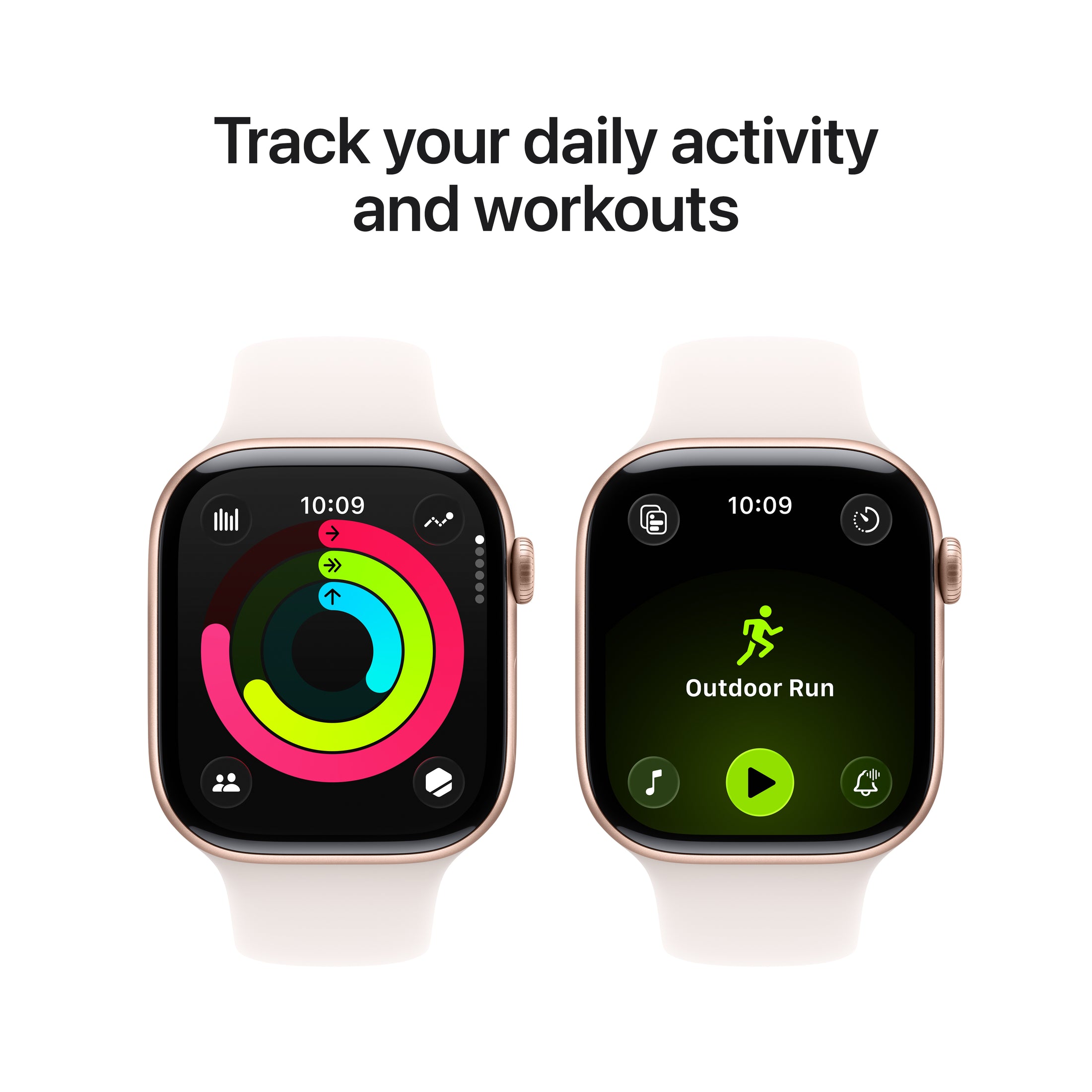 Apple Watch Series 11 (46mm, GPS) - Rose Gold with Light Blush Sport Band - Position 4