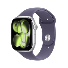 Apple Watch Series 11 (46mm, GPS + Cellular) - Silver with Purple Fog Sport Band - Position 1