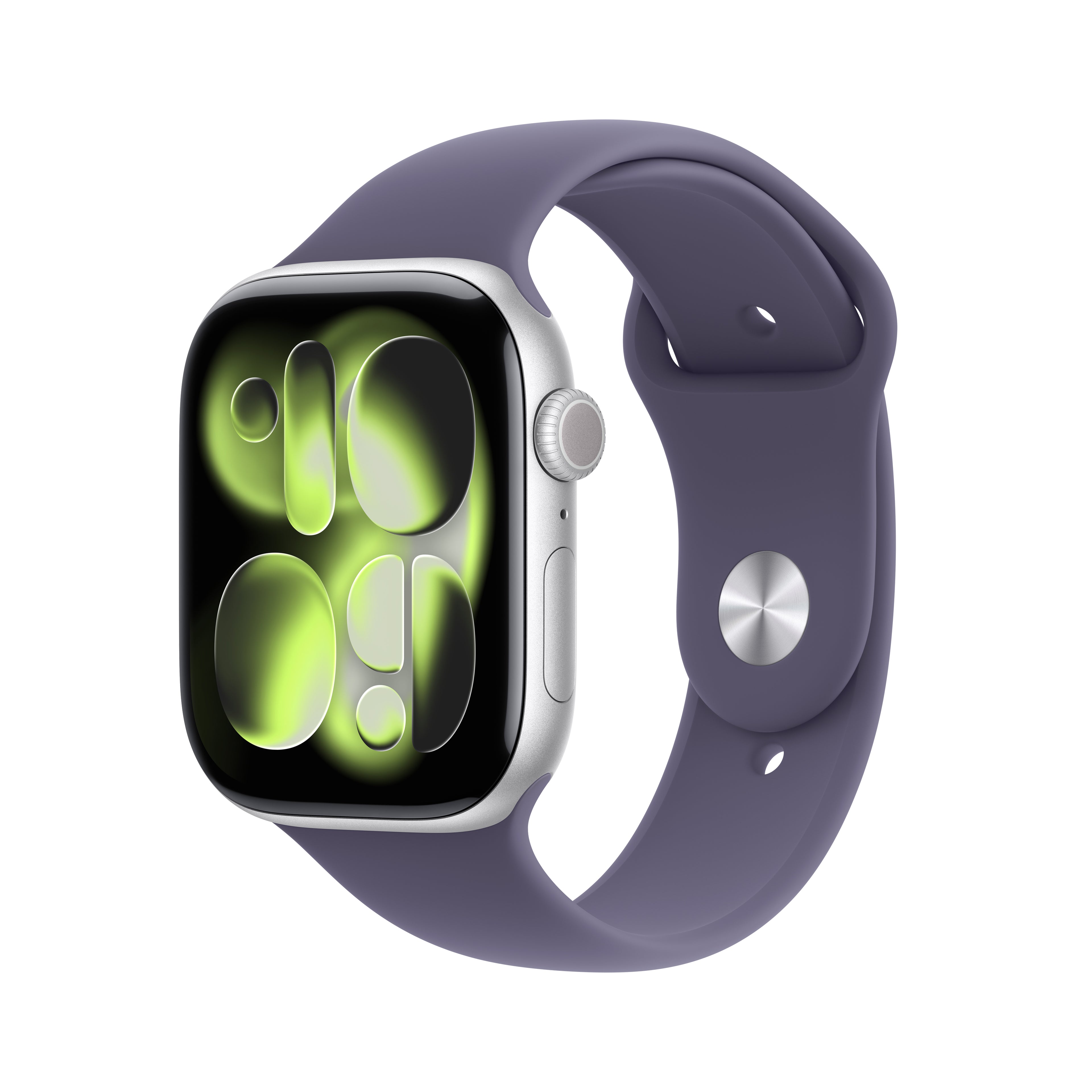 Apple Watch Series 11 (46mm, GPS + Cellular) - Silver with Purple Fog Sport Band - Position 1