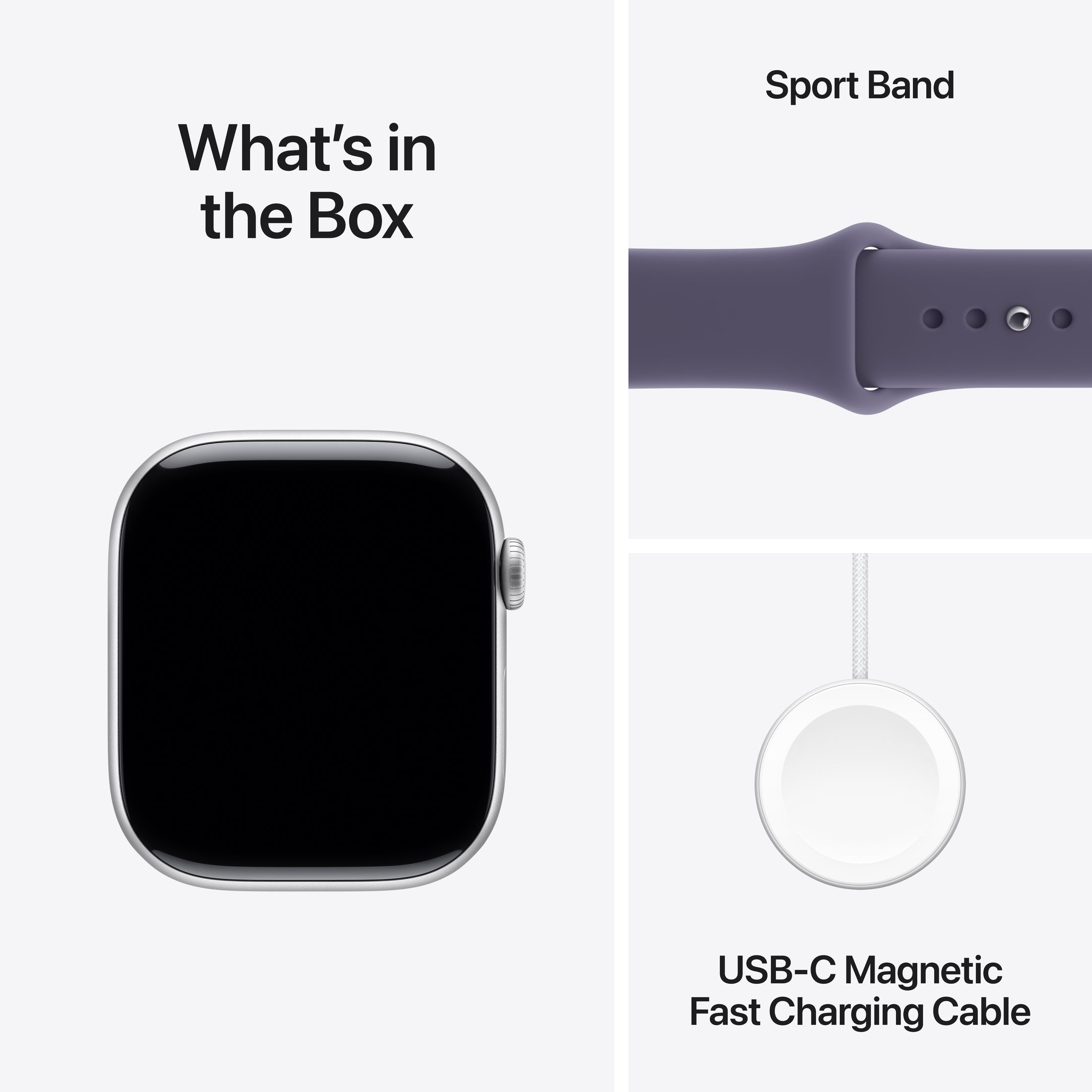 Apple Watch Series 11 (46mm, GPS + Cellular) - Silver with Purple Fog Sport Band - Position 9