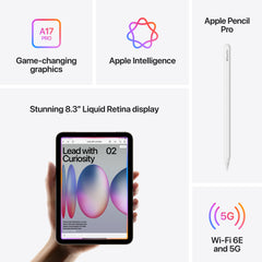 iPad mini (A17 Pro) in Blue - Wi-Fi + Cellular - Position 6